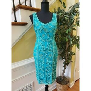 T & W Designs Embroidered Summer Dress Size M
